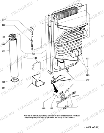 Взрыв-схема холодильника Electrolux S105GE - Схема узла Cooling generator